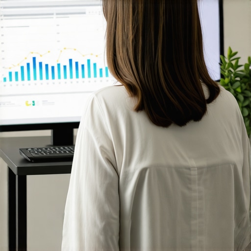 Person analyzing local SEO data and Google My Business insights.