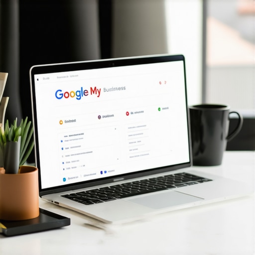 A person managing Google My Business profile on a laptop, illustrating SEO strategies.