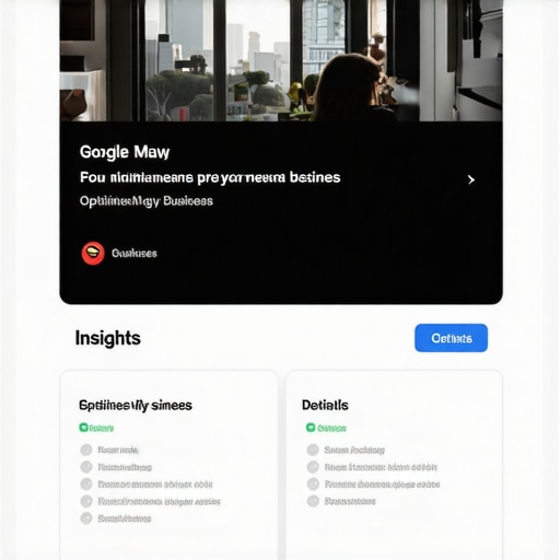 Google My Business dashboard with profile optimization details