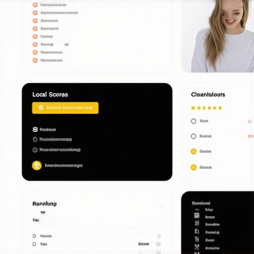 A Google My Business dashboard showing high reviews and local search rankings