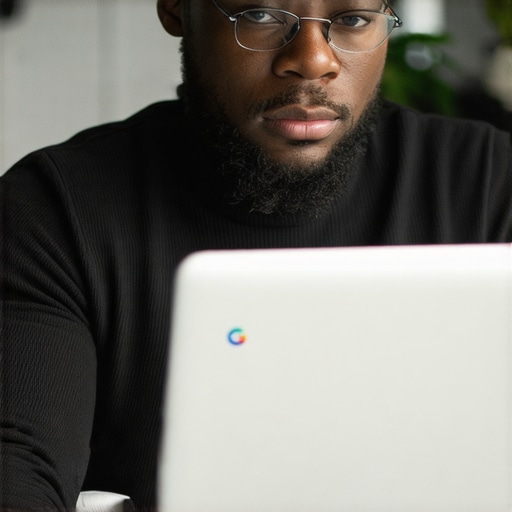 Business owner working on Google My Business profile on laptop for local SEO