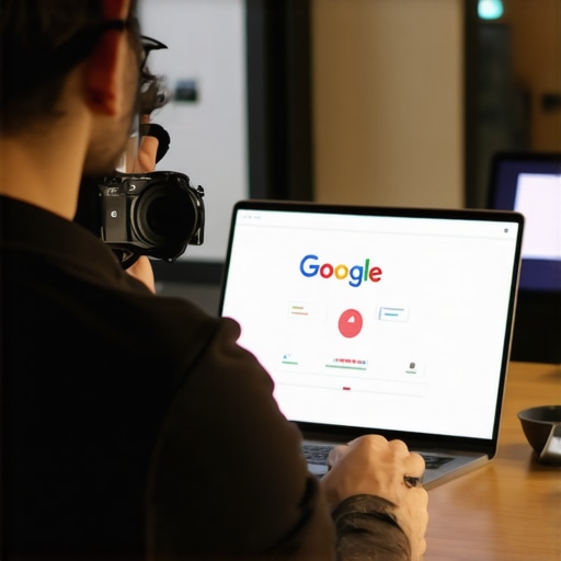 Business owner optimizing GMB listing on laptop in a Fort Worth storefront