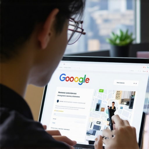 Optimizing Your Fort Worth GMB Profile Business owner updating Google My Business profile on laptop with Fort Worth cityscape