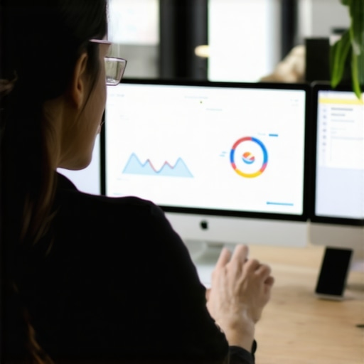 Business owner managing Google Maps SEO with analytics dashboard