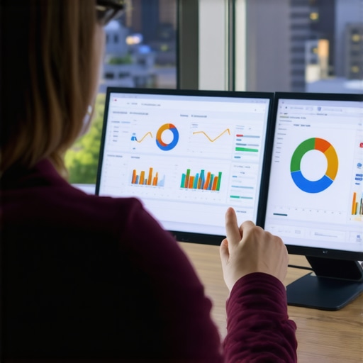 Person working on SEO strategy with Fort Worth skyline