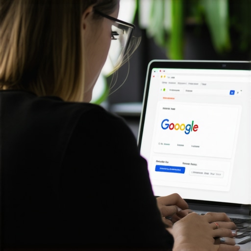 A person updating Google My Business listing on a laptop for local SEO in Fort Worth