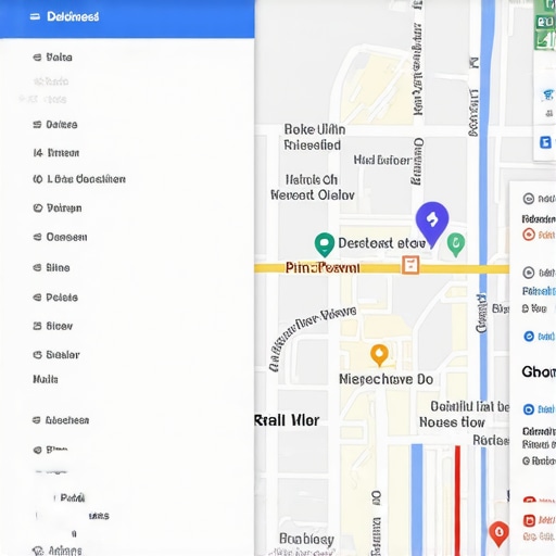 Google My Business dashboard highlighting overlapping map pins with correction process visible.