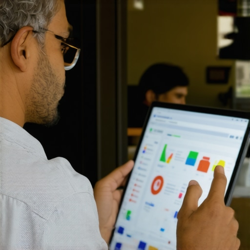 Business owner reviewing local SEO performance with digital analytics in Fort Worth