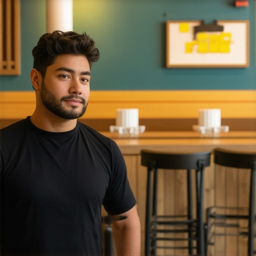 Restaurant owner optimizing Google My Business profile for local visibility