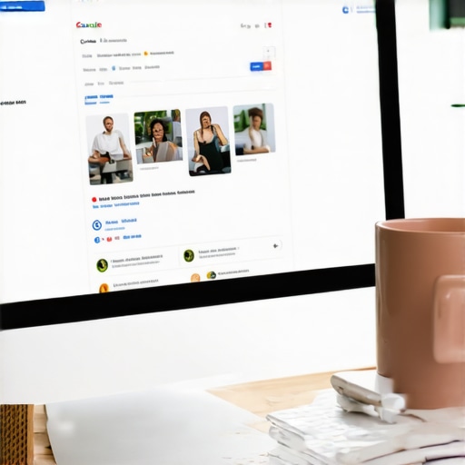 Person editing Google My Business profile on computer, emphasizing local SEO optimization.