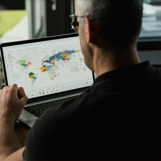 Analyzing Local SEO Data in Fort Worth Business owner reviewing local SEO and Google Maps performance on a laptop