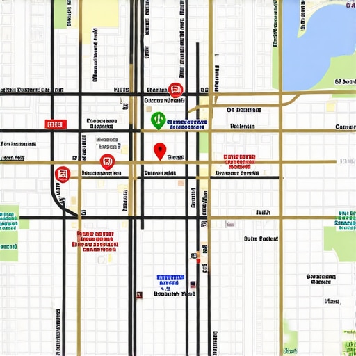 Map of Fort Worth highlighting local business locations and Google Maps interface with pins